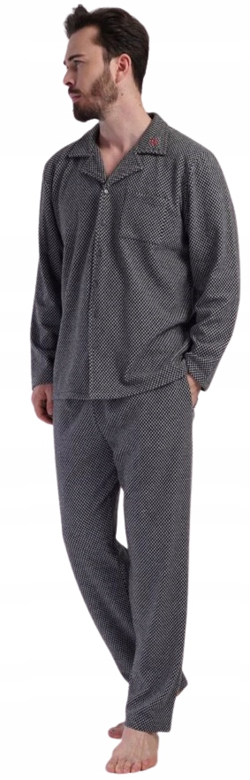 Elegantní Rozepínací Pyžamo Interlock Pletenina Teplé Pyžamo M