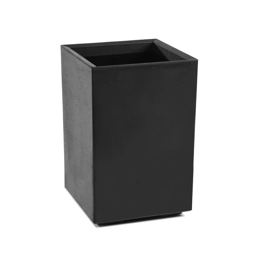 Kwietnik Karo Eco Recycled wysoki 400x400 czarny Lamela