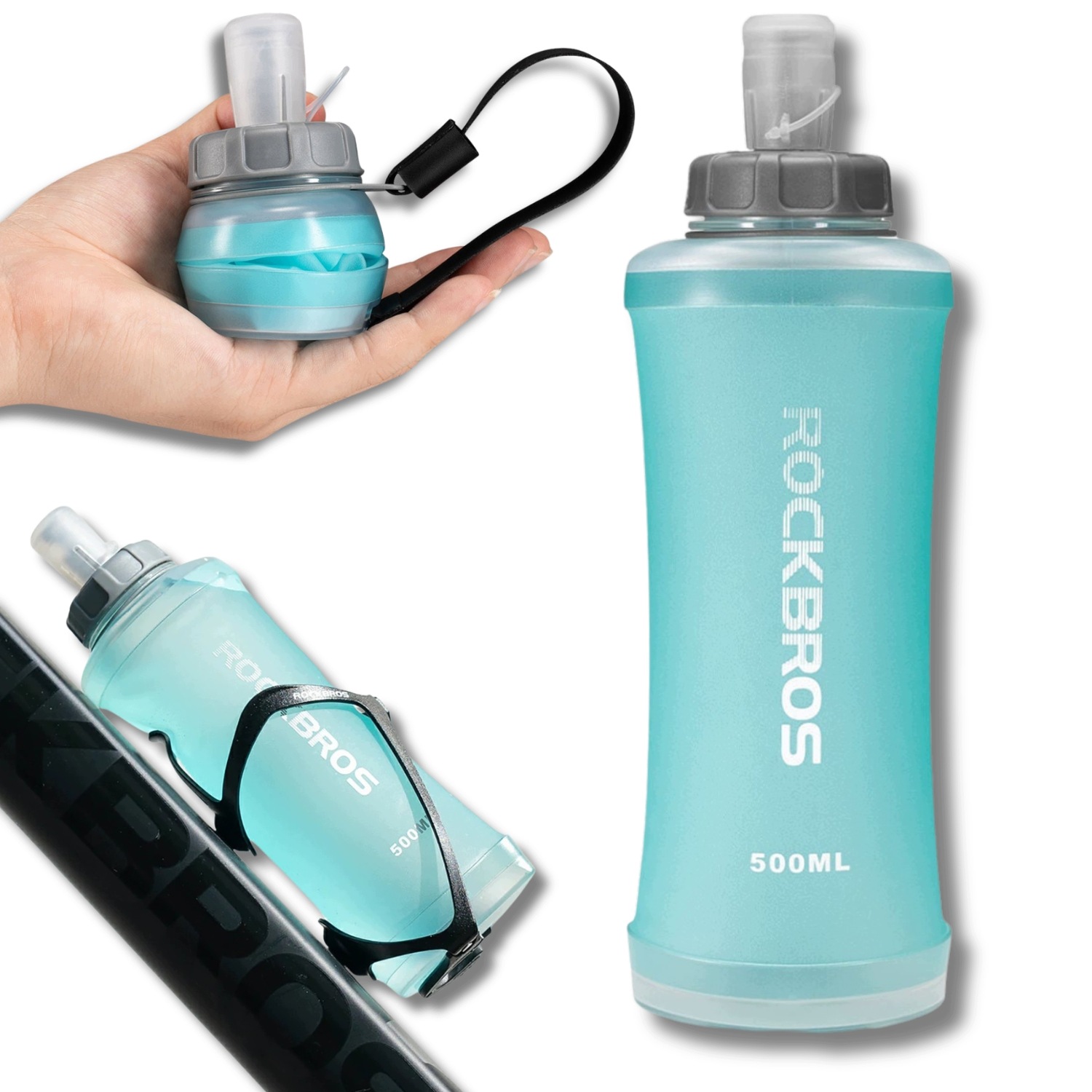 Bidon Bukłak Na Wodę Rower Wycieczki Trening Szkoła Miękki 500ML Rockbros