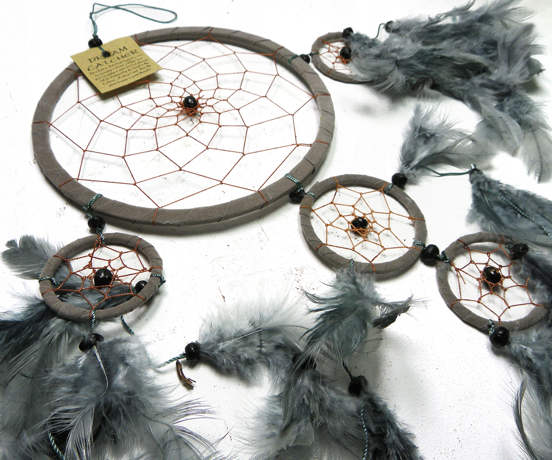 

Dream Catcher Łapacz Snów Szary śr.16,5/50cm