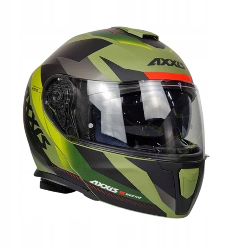 Čeľusťová prilba Axxis Gecko Shield F6 Matt Green – zelená, modulárna