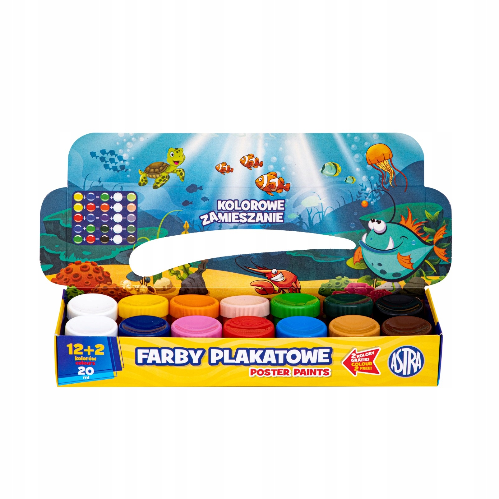 Farby plakatowe ASTRA 12+2 kolx20ml  Standard 5199