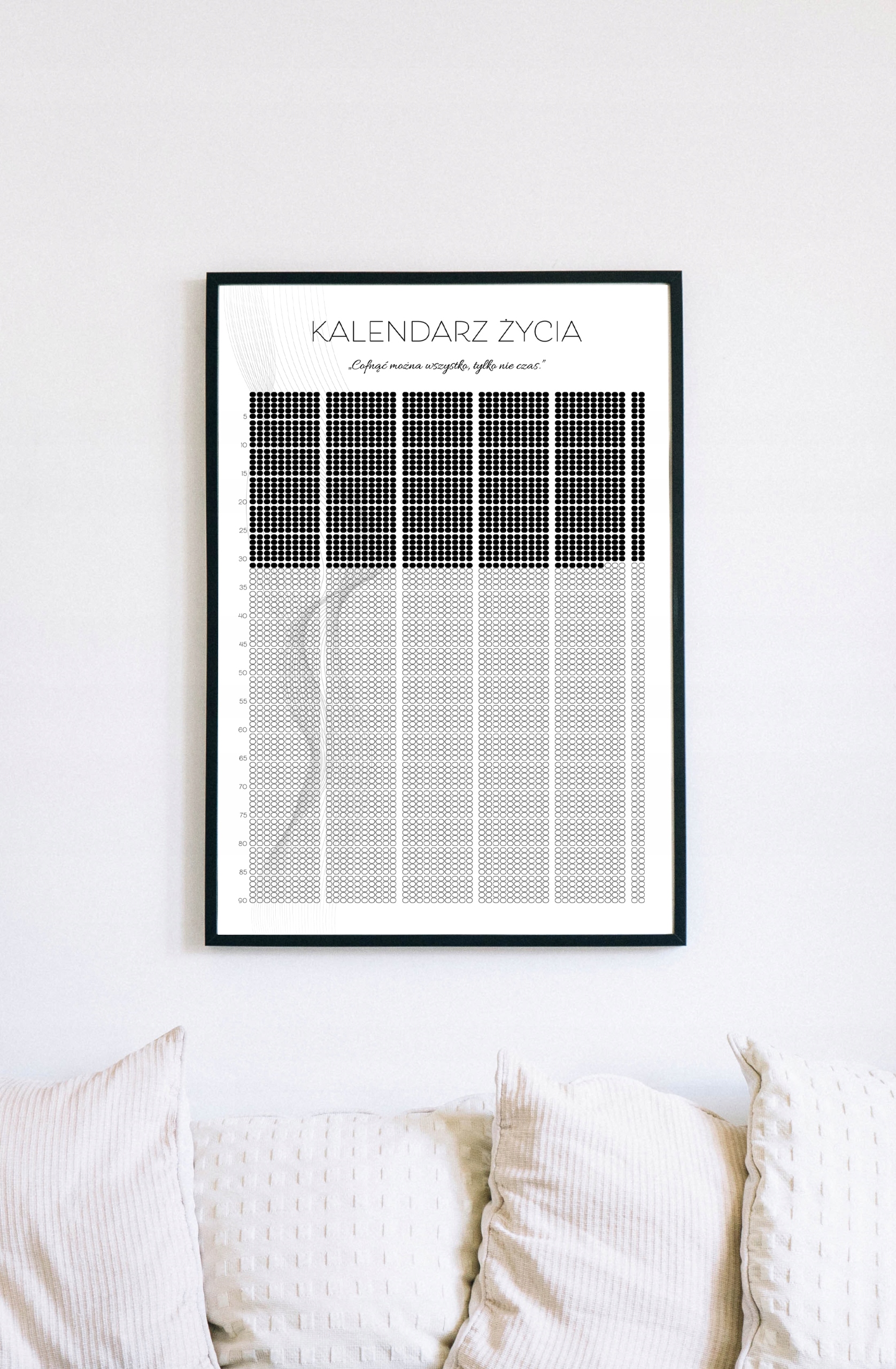 Kalendarz Życia Plakat Personalizuj Prezent 21x30 Tematyka czarno-białe edukacyjne humor ludzie sztuka inna tematyka
