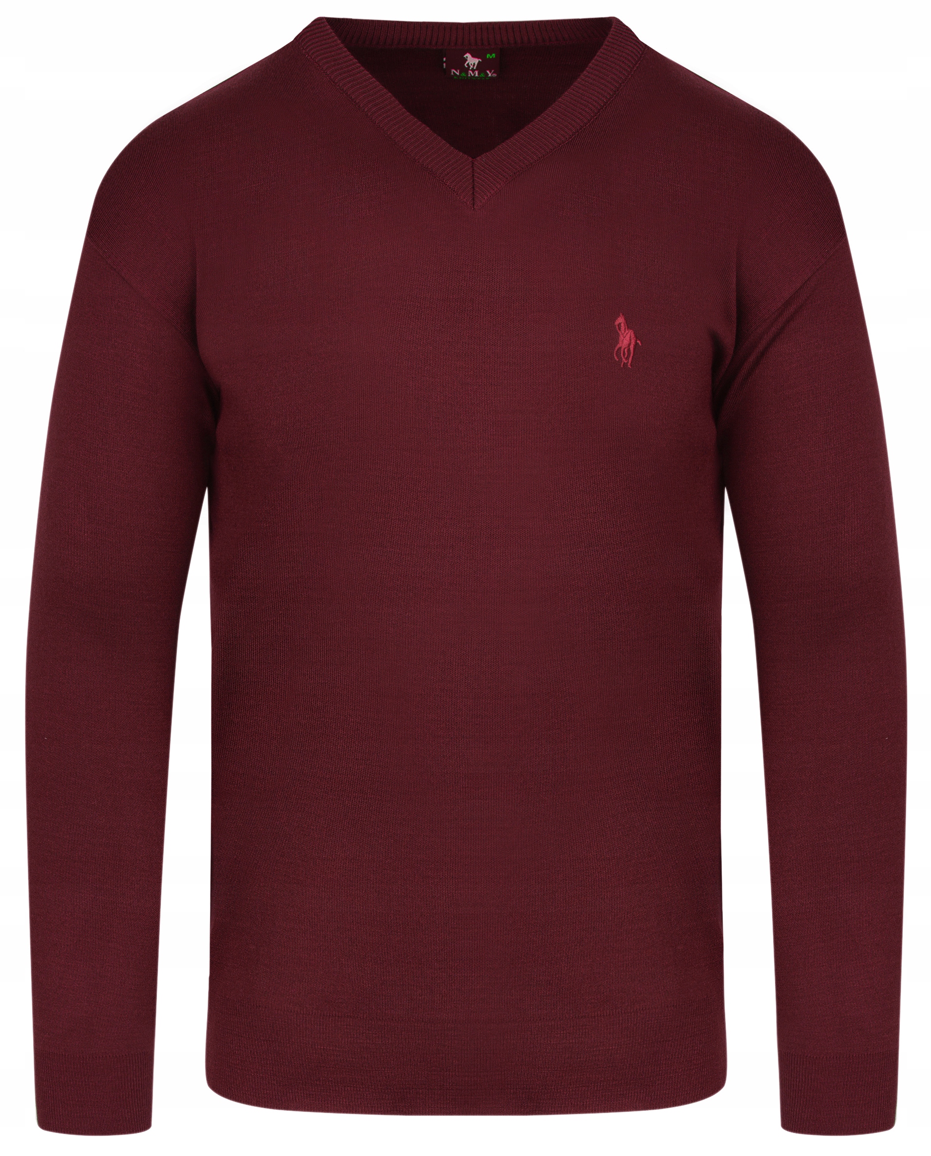

Sweter Męski V Serek Wełna Knk Bordowy XXL