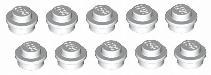 

Lego płytka okrągła 1x1 biała 10 szt 4073 6141