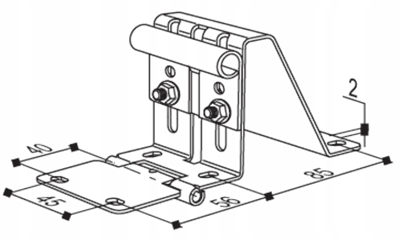 ZAWIAS BOCZNY UCHWYT ROLKI DO BRAMY SEGMENTOWEJ Kod producenta ZB001
