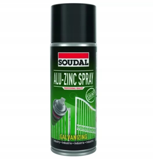 Alu-zinc Spray 400ml Błyszcząca powłoka cynkowa Soudal