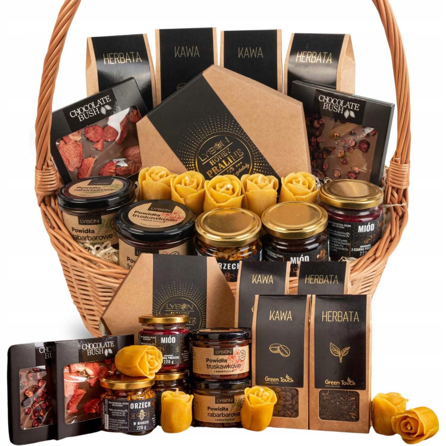 Levně Velký Dárkový Koš Na Čaj Premium Delikatesy K Narozeninám Svatba