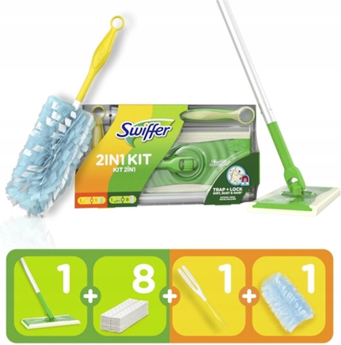 Levně Swiffer Kit Limited Edition Mop x1 utěrky 8ks prachovka Set