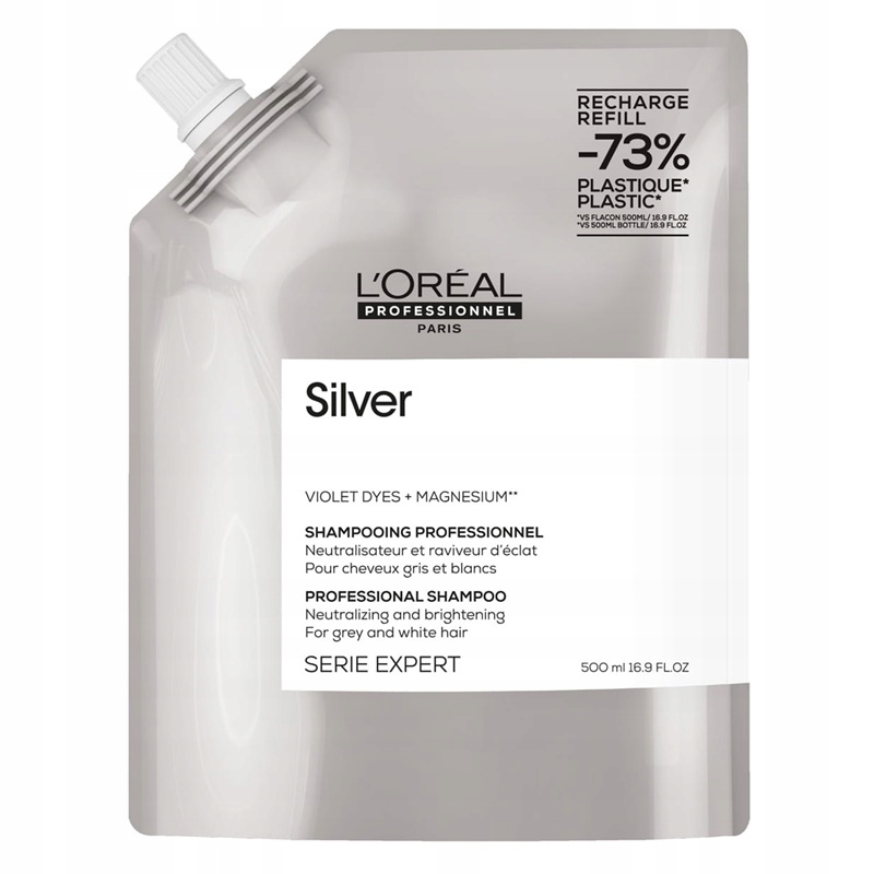 Loreal Silver Shampoo Refill ochlazující šampon 500 ml na vlasy