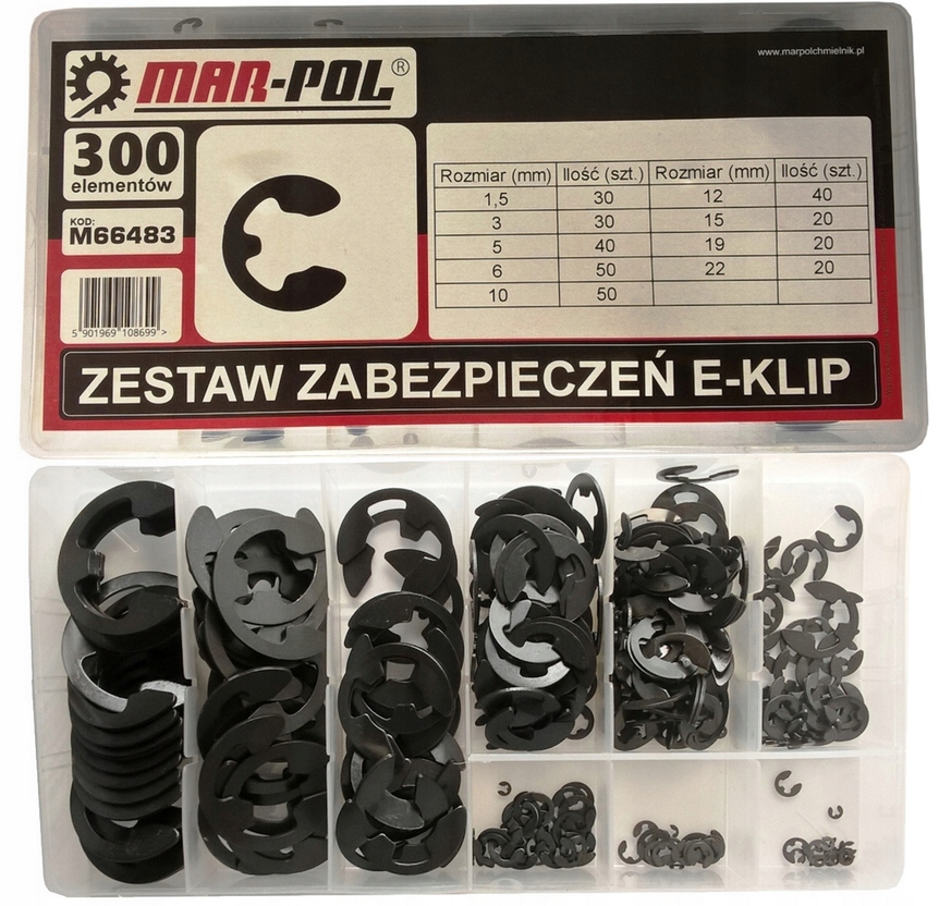 ZESTAW ZABEZPIECZEŃ E-KLIP 300 PIERŚCIENI KLIPSÓW