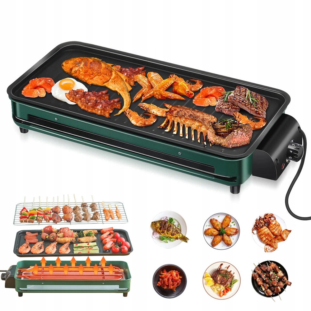 Elektrický Stolní Gril 2V1 Na Pracovní Desku S Velkým Výkonem 1500 W