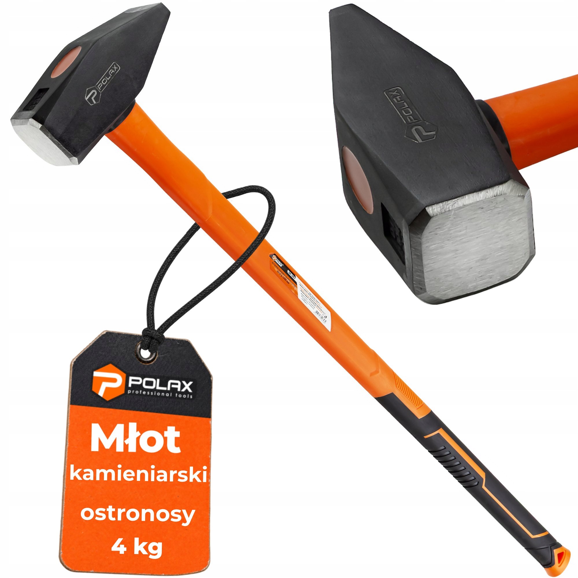 Kladivo kovářské ostronosy 4kg špic Din 1042 obouch tvrzené fiberglass Polax