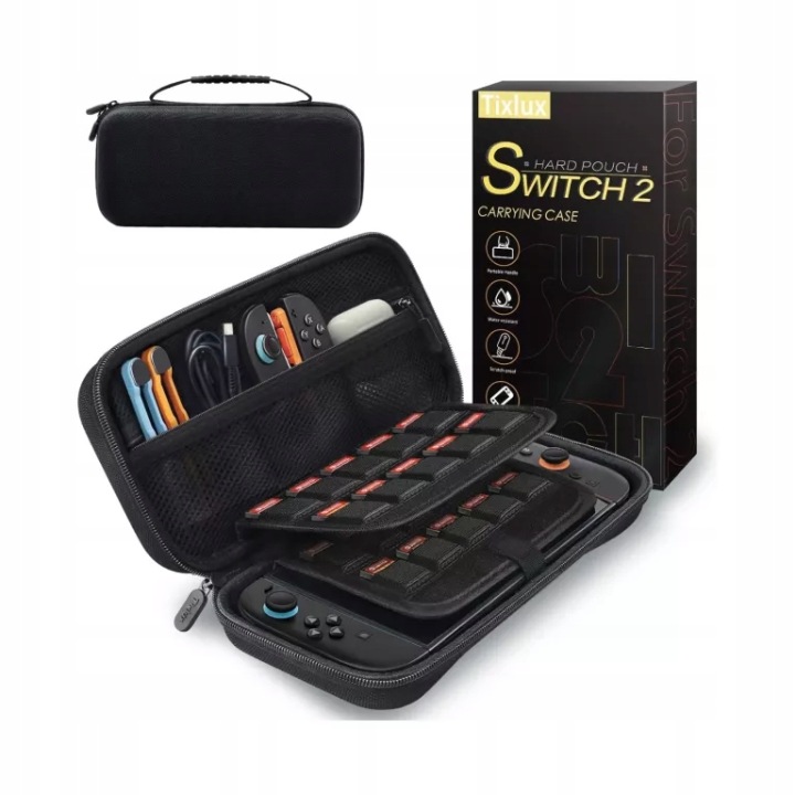 Etui Tixlux Nintendo Switch 2 2025 futerał 20 gier czarne