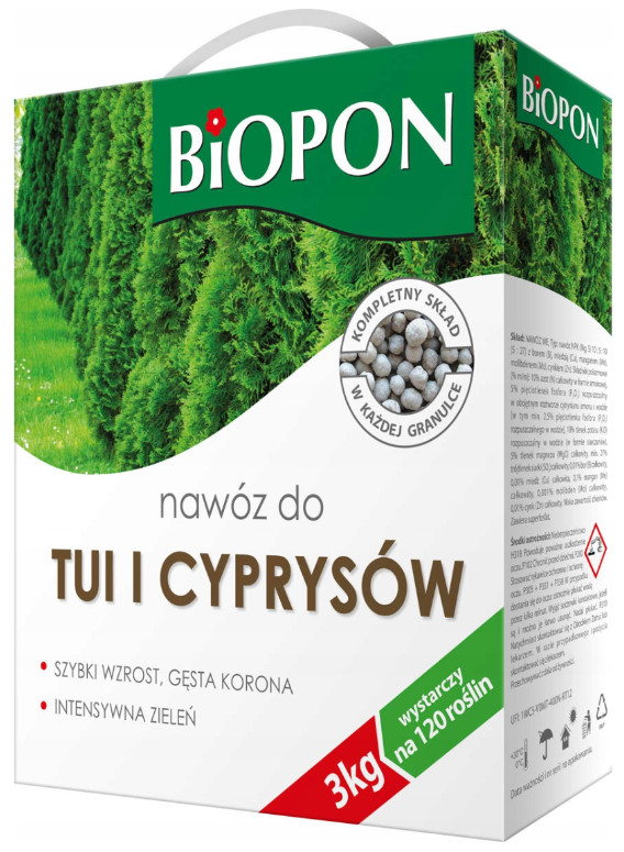 

Biopon Nawóz do tui i cyprysów granulowany 3 kg