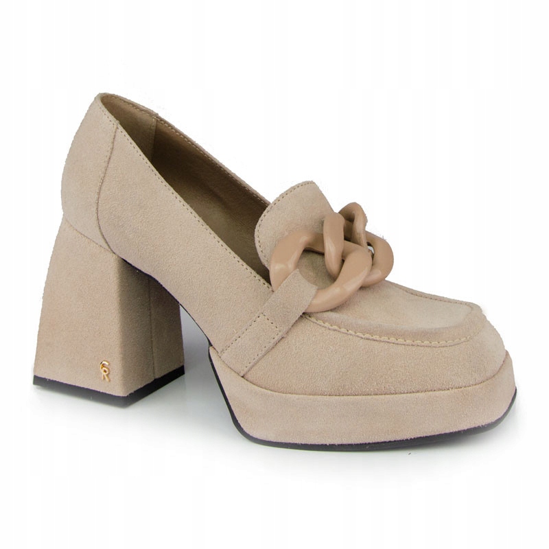 Carinii B7425 Lodičky Mokasíny Kůže Semiš Béžová