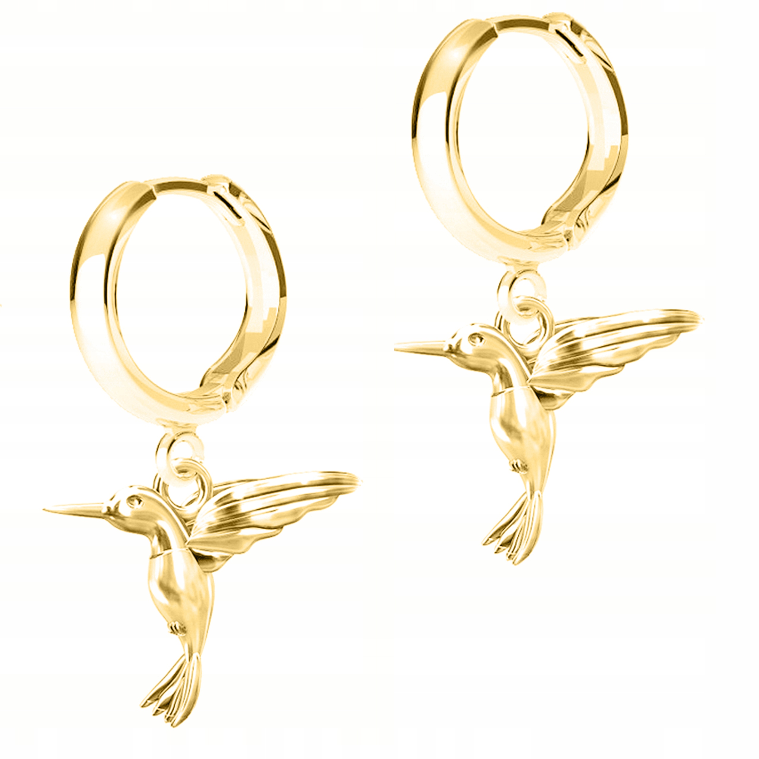 Zlaté Náušnice Ptáci Kolibříci Vlaštovky s kolibříky Vlaštovkami Stříbro 925