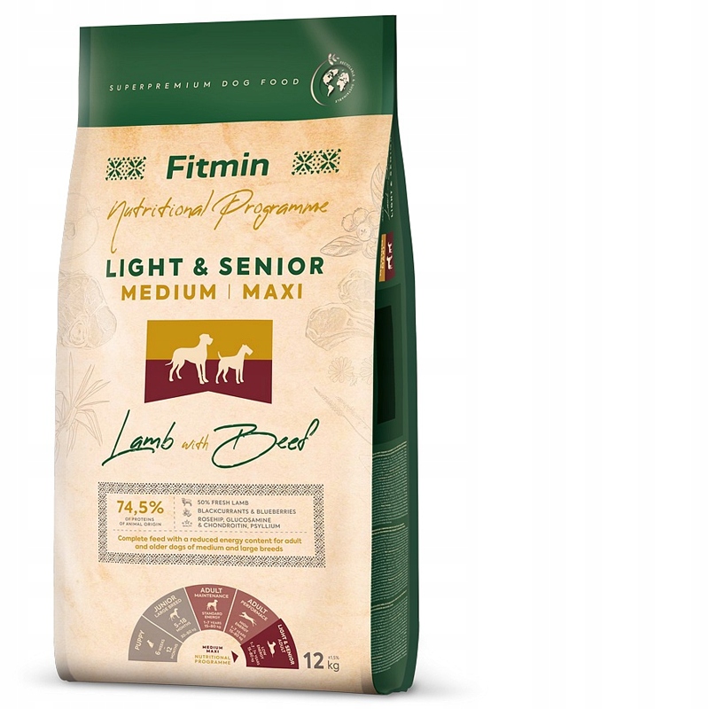 Levně Fitmin Dog medium maxi light senior lamb&beef 12 kg