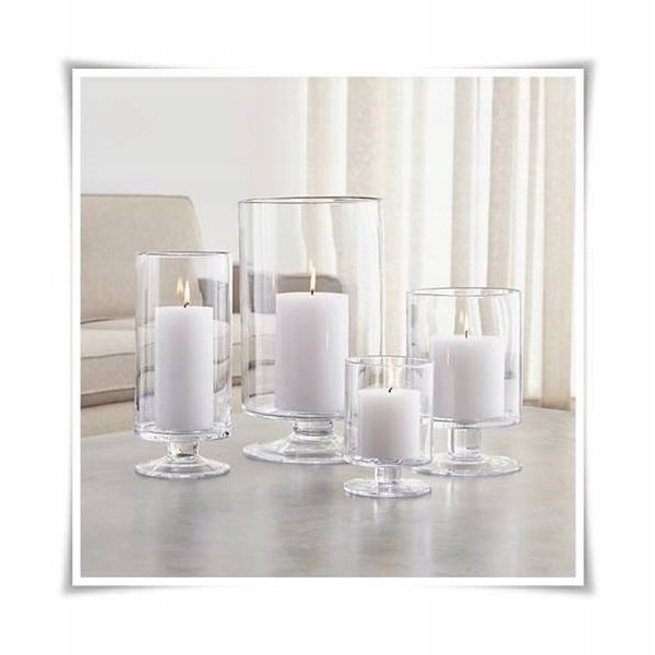 Świecznik szklany na nodze, kielich cylinder WWN H Marka inny