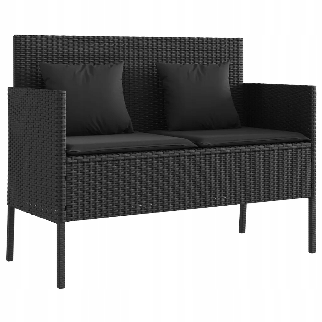 Zahradní lavice s úložným prostorem, černá, 113 x 61 x 87 cm