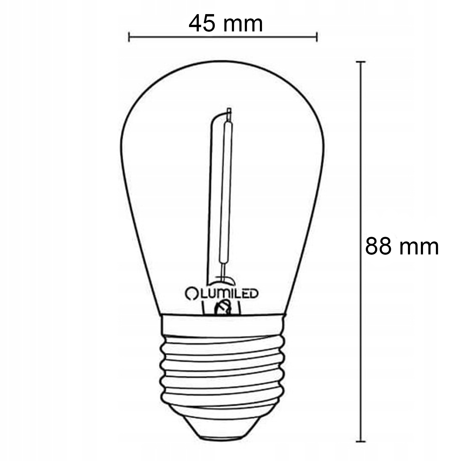 5x ŻARÓWKA LED FILAMENT 1W=10W E27 100LM 2700K CIEPŁA LAMPKA DO GIRLADNY Rodzaj LED