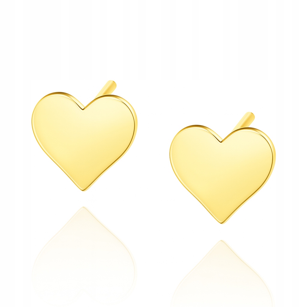 Zlaté náušnice srdíčka hladké na tyčinku Pr. 585
