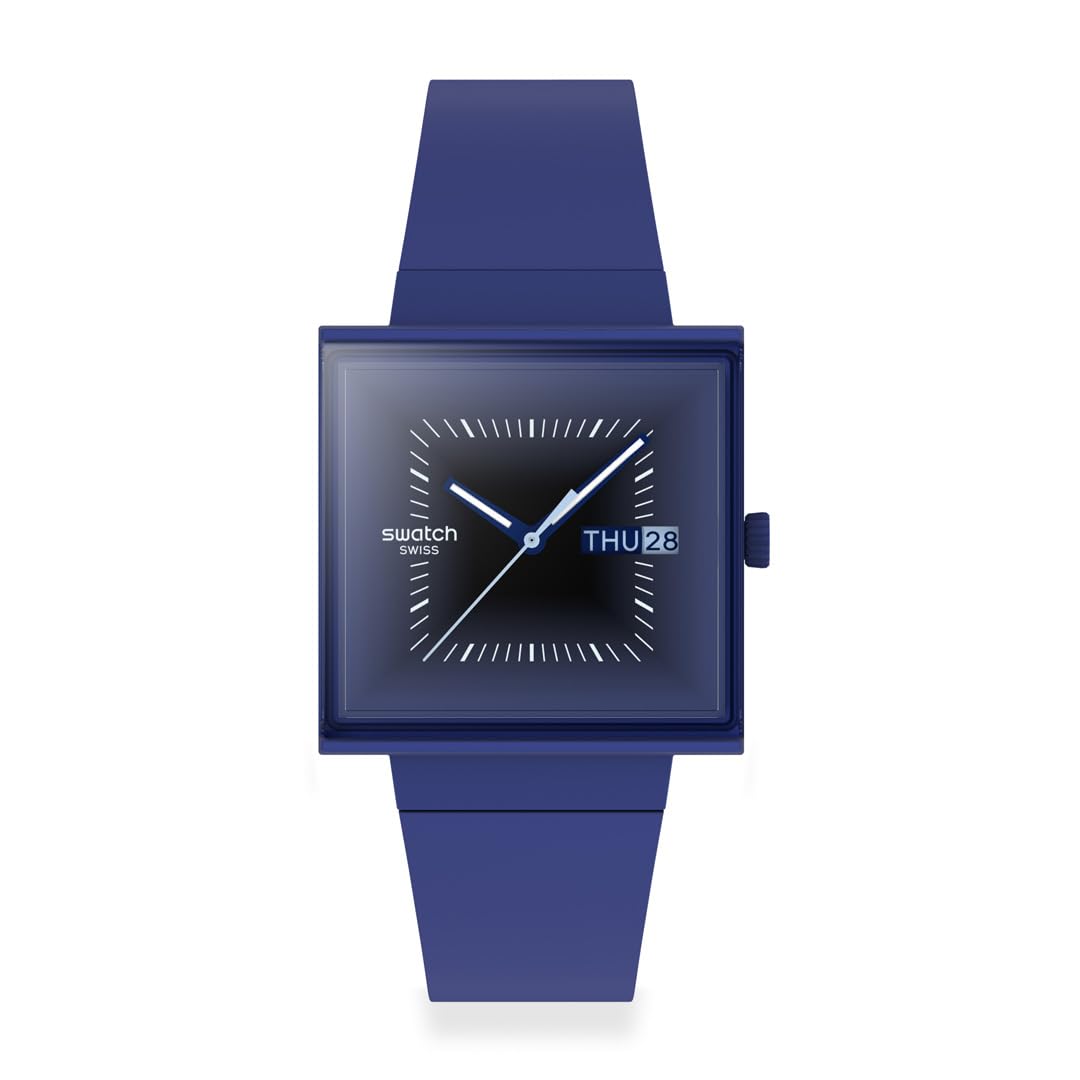 Swatch Squarely Blacklight, niebieski, Niebieski