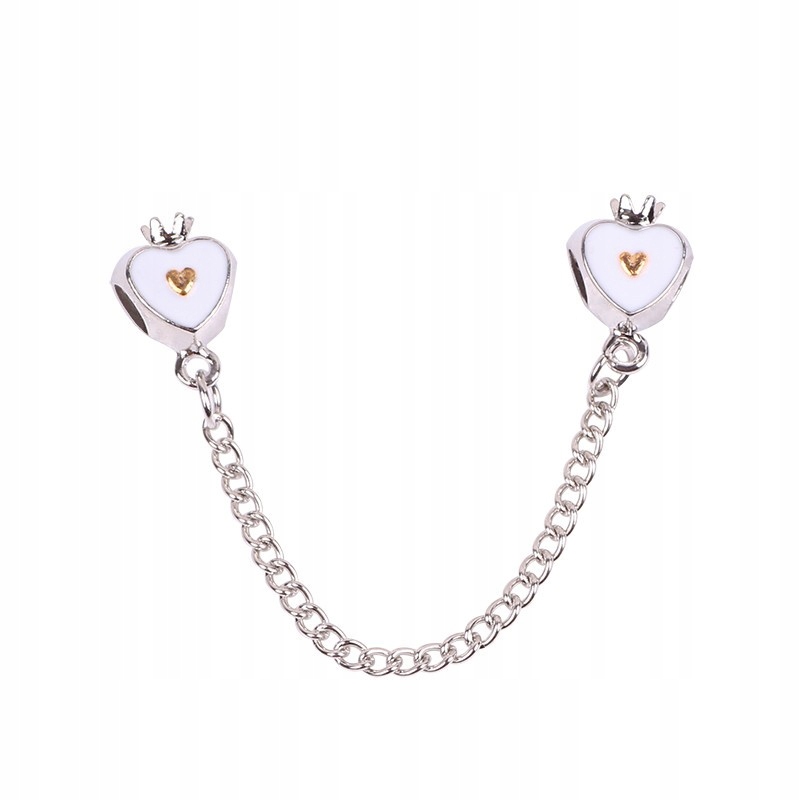 

Łańcuszek ozdobny do Pandora charms Białe Serce