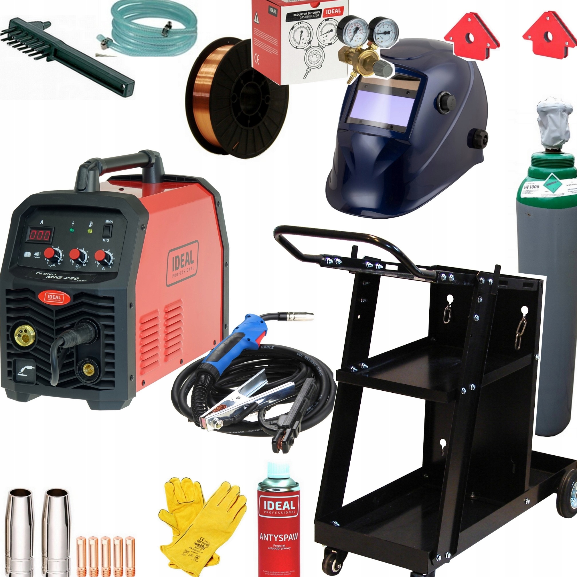 @Spawarka Migomat Ideal Tecnomig 220 Zestaw wózek
