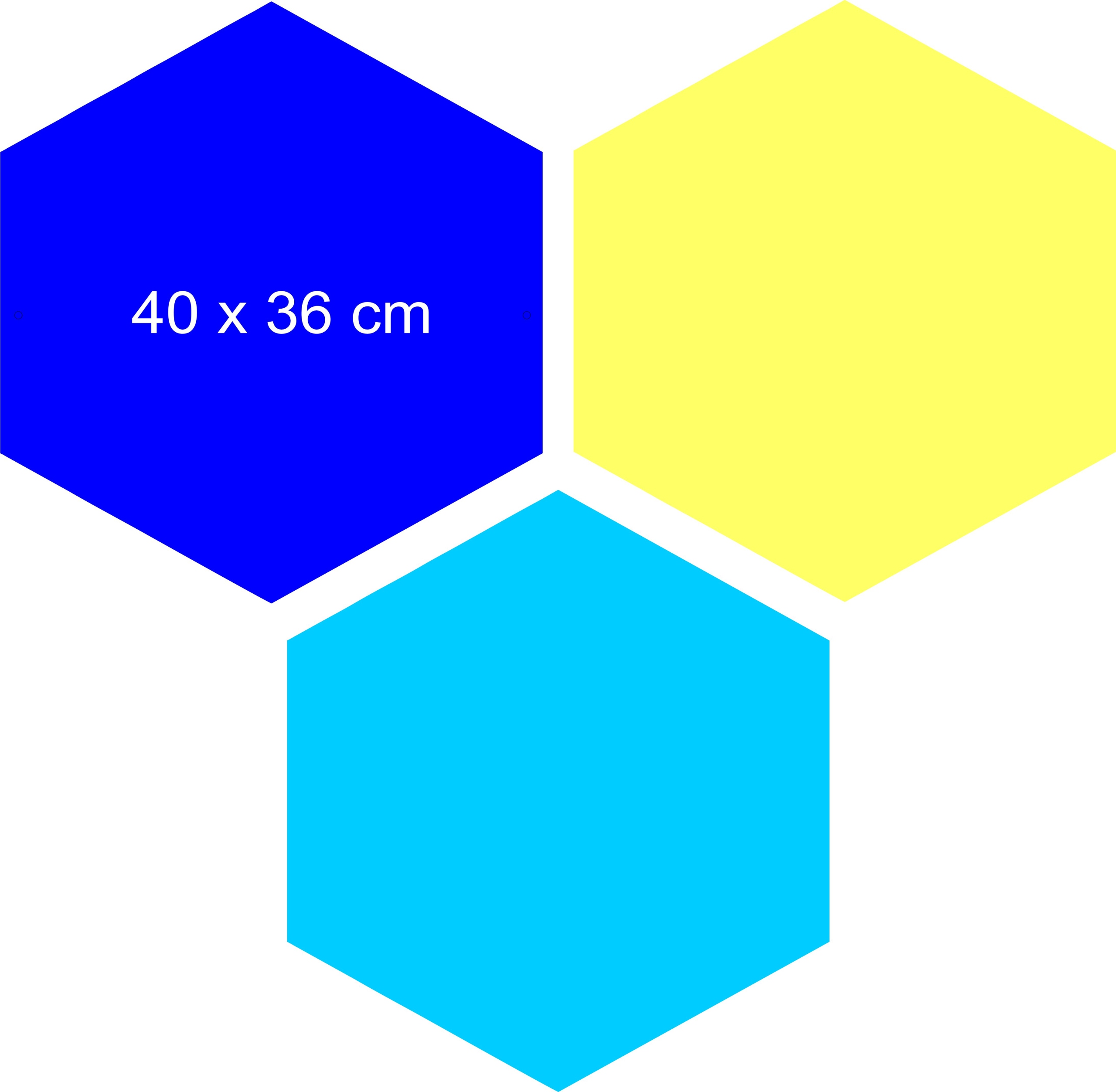 Hexagon kovová tabule magnety mnohoúhelník Magnetická Barevná 40cm