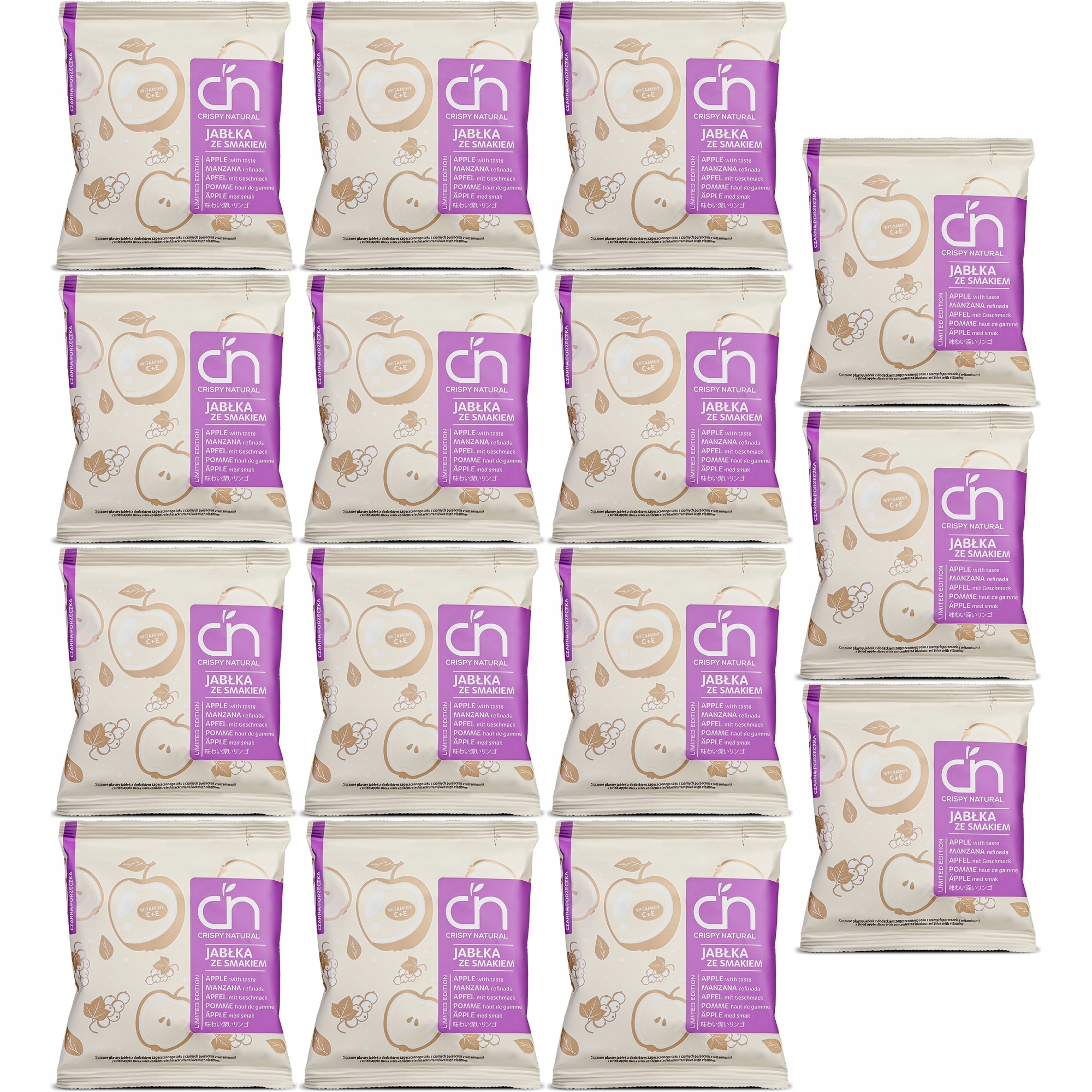 Zestaw Crispy Natural Jabłka ze smakiem Czarna porzeczka 15 szt.