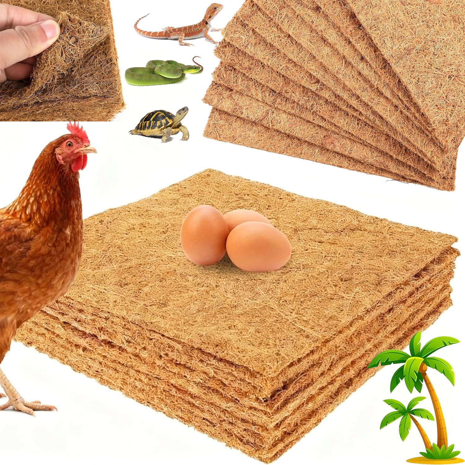 Levně Kokosová Podložka Podklad Jako Stelivo Do Klece Kotec Pro Králíka 10 Ks Trvanlivý