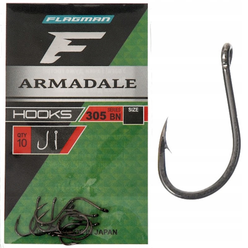 Haczyki Z Oczkiem Flagman Hook Armadale 305 Nr 10 10szt. Black Nickel Ostre