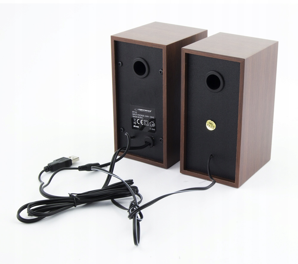 AKTYWNE GŁOŚNIKI 2.0 DO LAPTOPA PC BASS-REFLEX USB Sterowanie wbudowane w głośnik