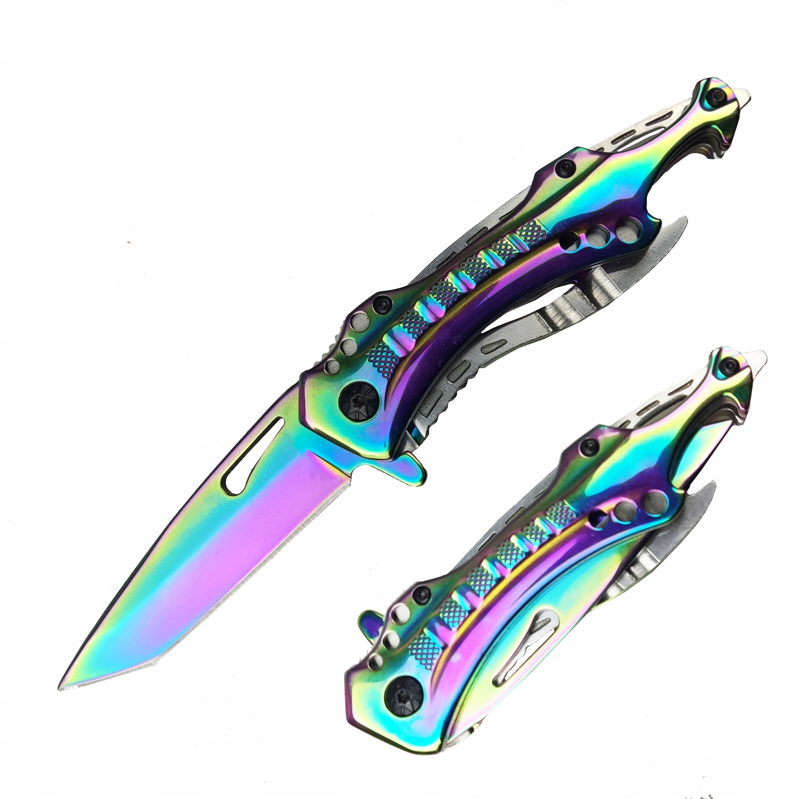 Nóż Scyzoryk taktyczny Rainbow tęczowy Tanto NS26