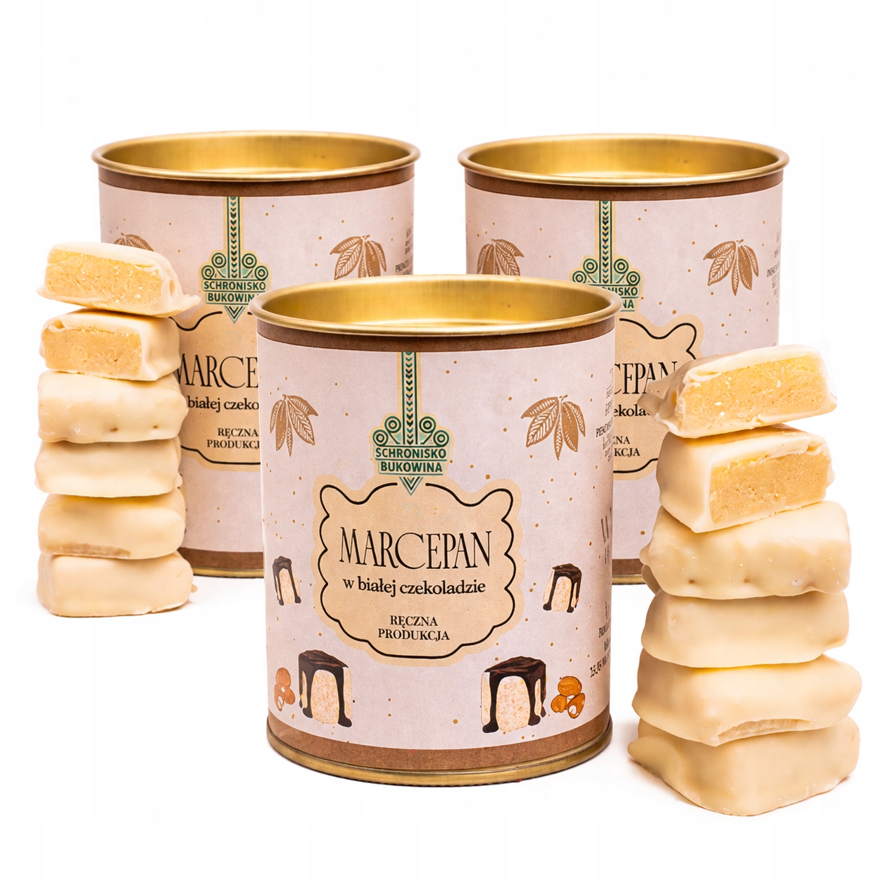 Marcipán v bílé čokoládě, pravý Schronisko Bukowina Callebaut