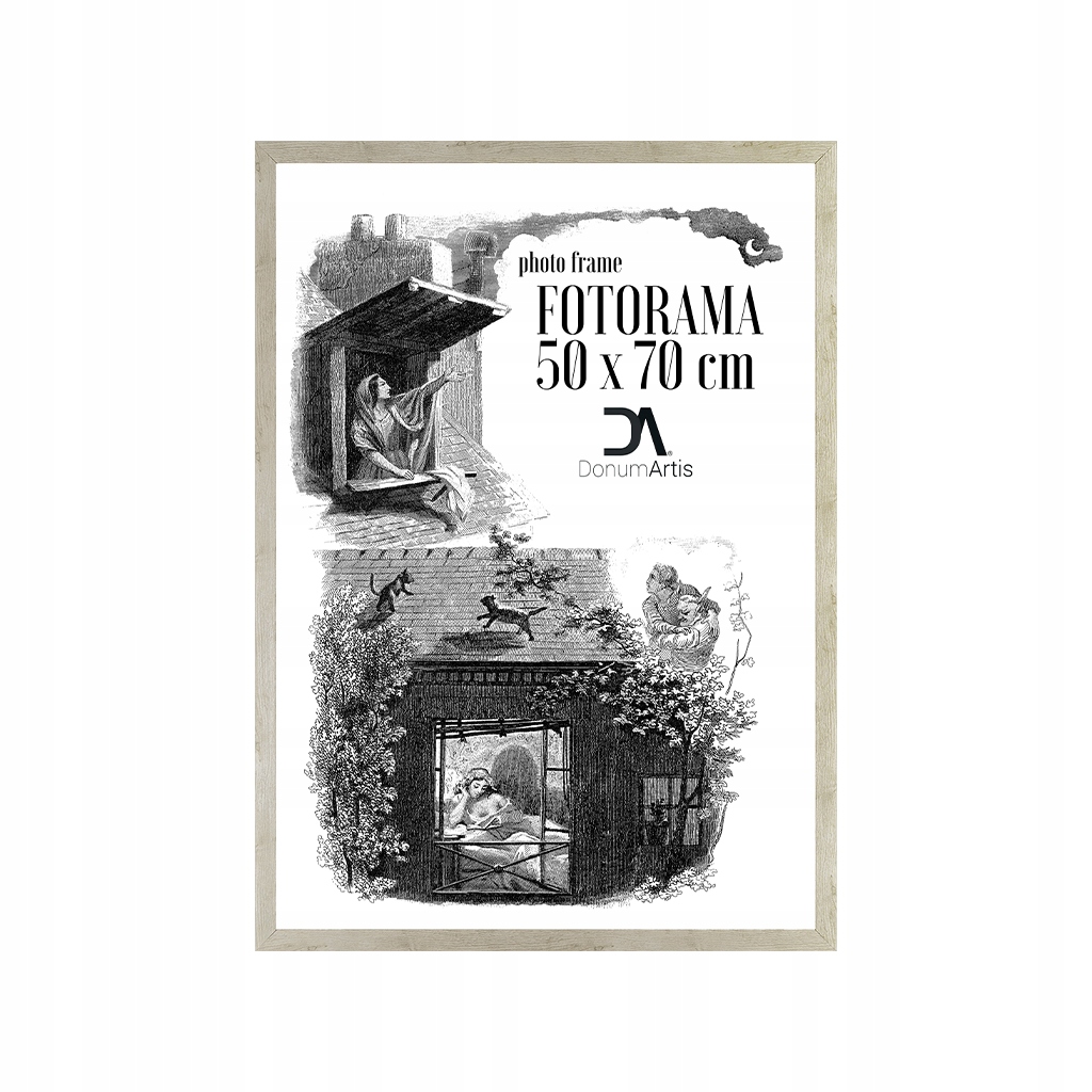 Fotorám Loft dub 50x70 barva světlé dřevo