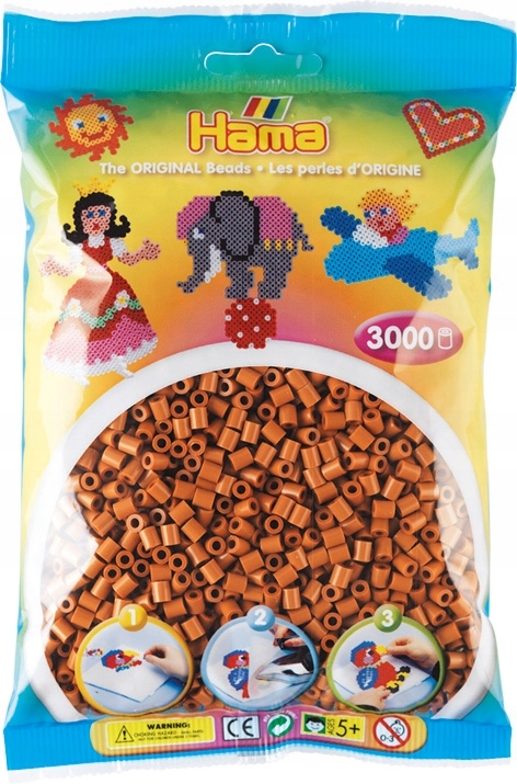 

Koraliki 3000 szt. jasny brąz Hama MIDI 201-21