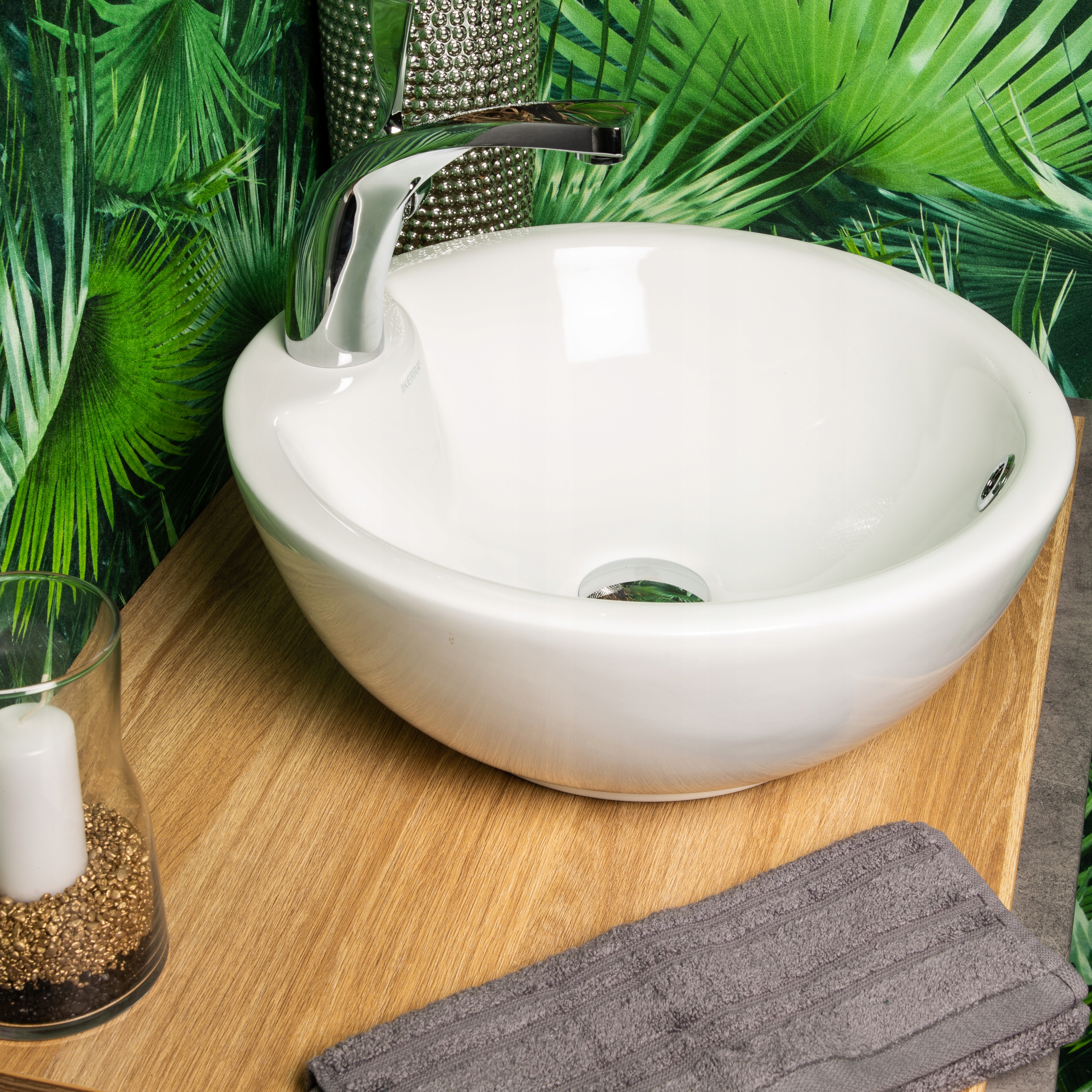 Umywalka nablatowa KR-40 okrągła Sposób montażu Nablatowa