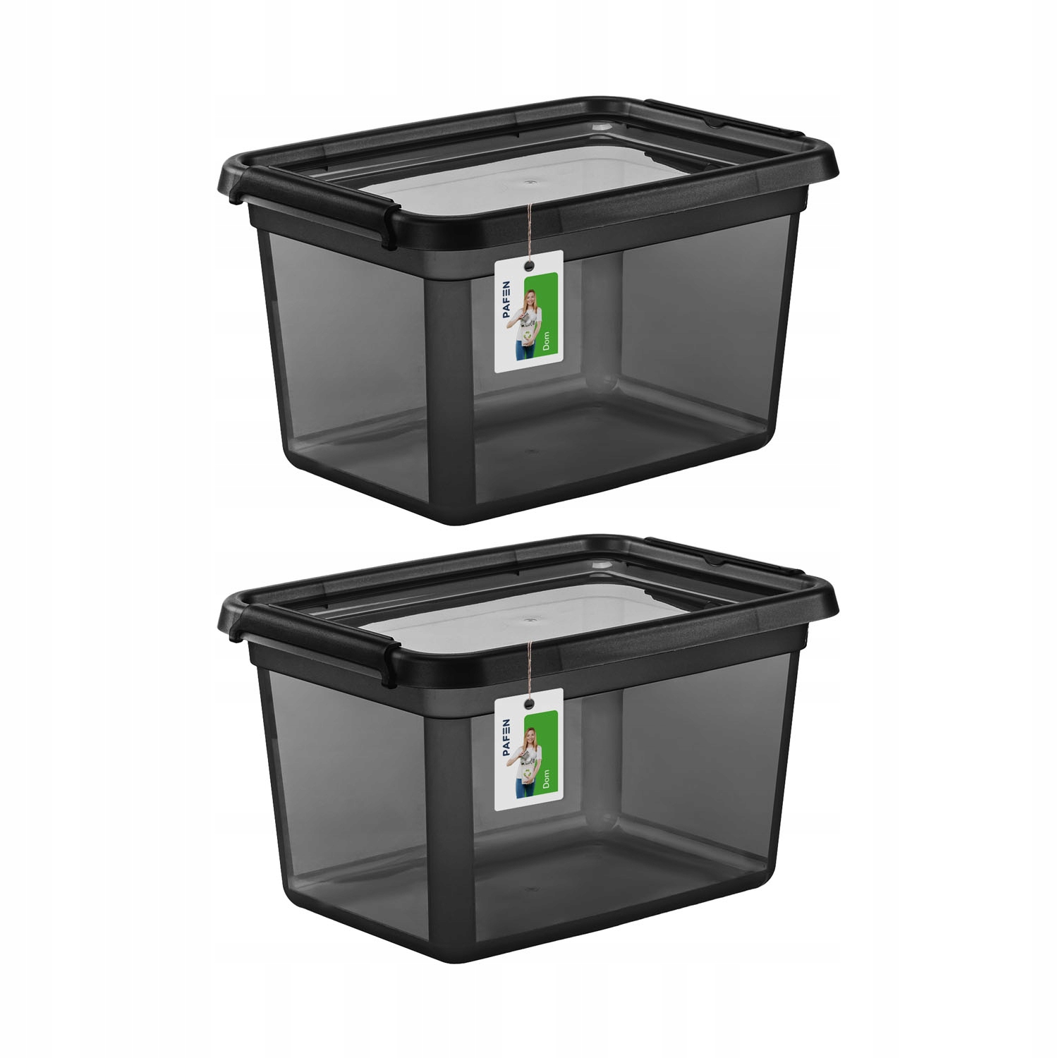 Komplet pojemników z uchylnymi pokrywami 2x 15L