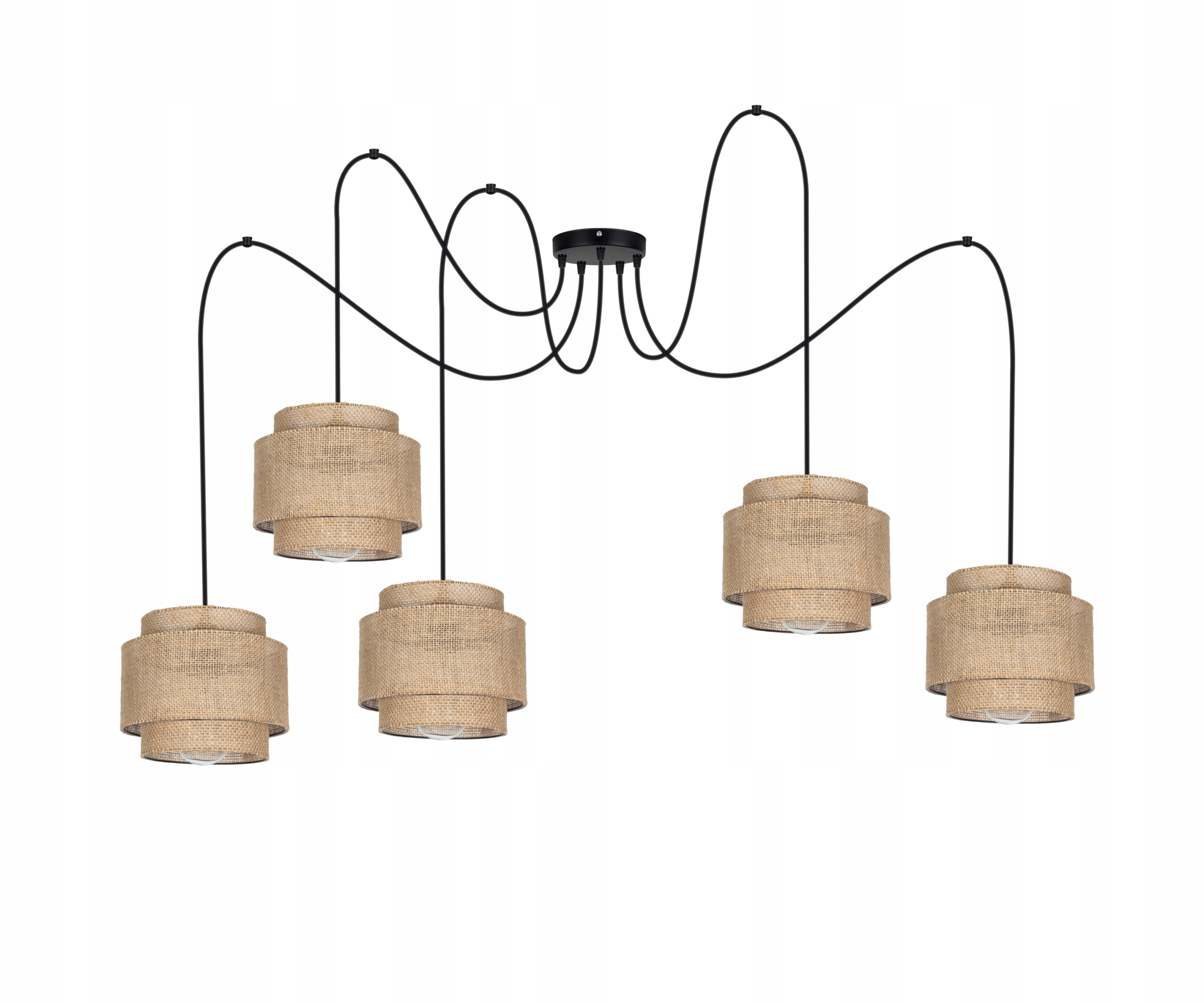 

Lampa Boho Wisząca Sufitowa Nowoczesna Pająk Len