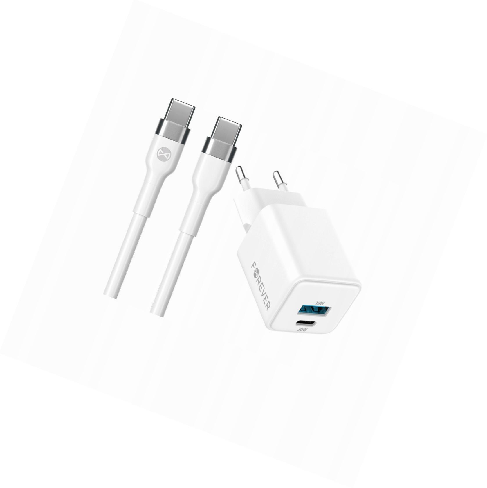 Szybka ładowarka GaN 30W 2 wejścia Usb i Usb-c z kablem do Poco M3 Pro 5G