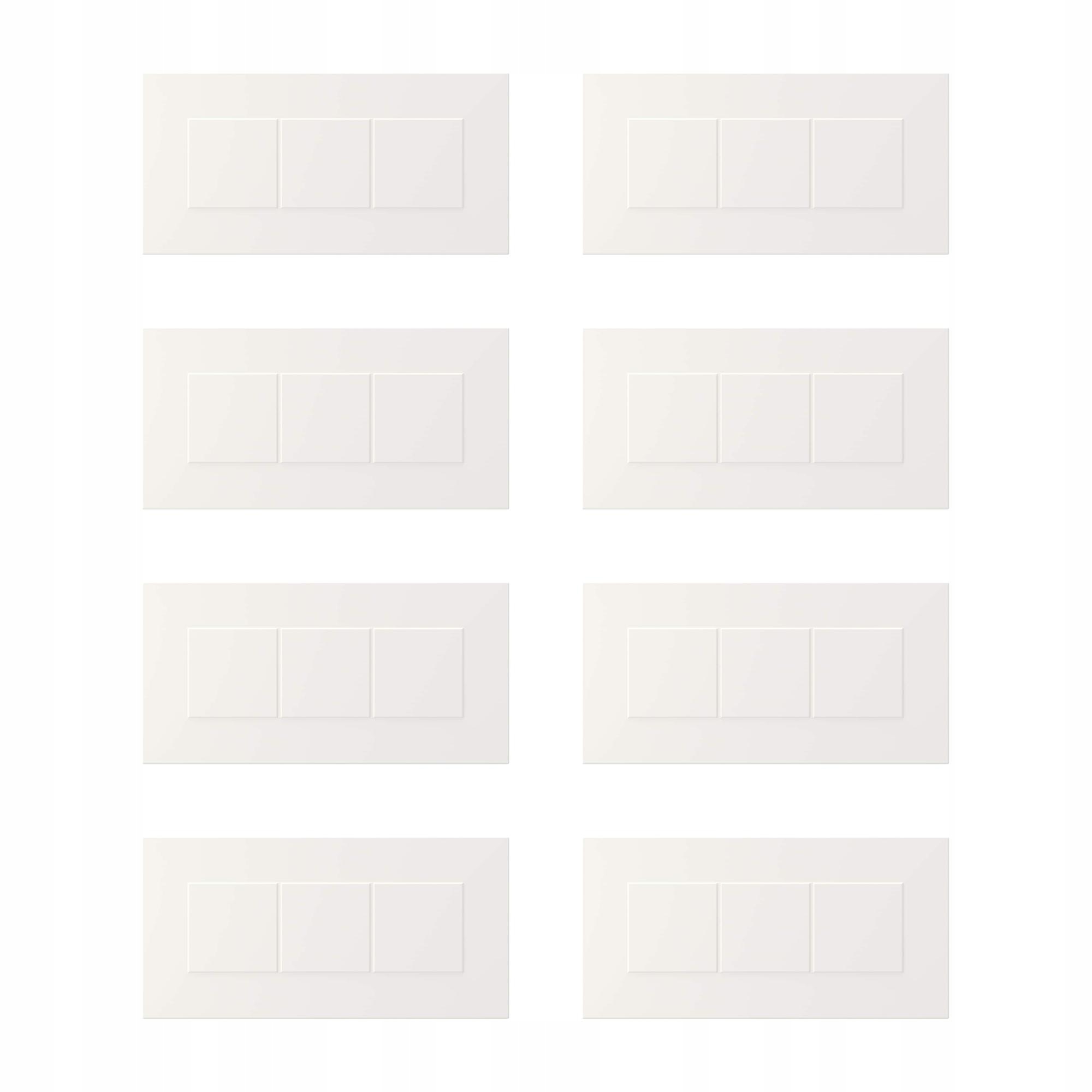 8 szt. Front szuflady 40x20 cm bialy Stensund