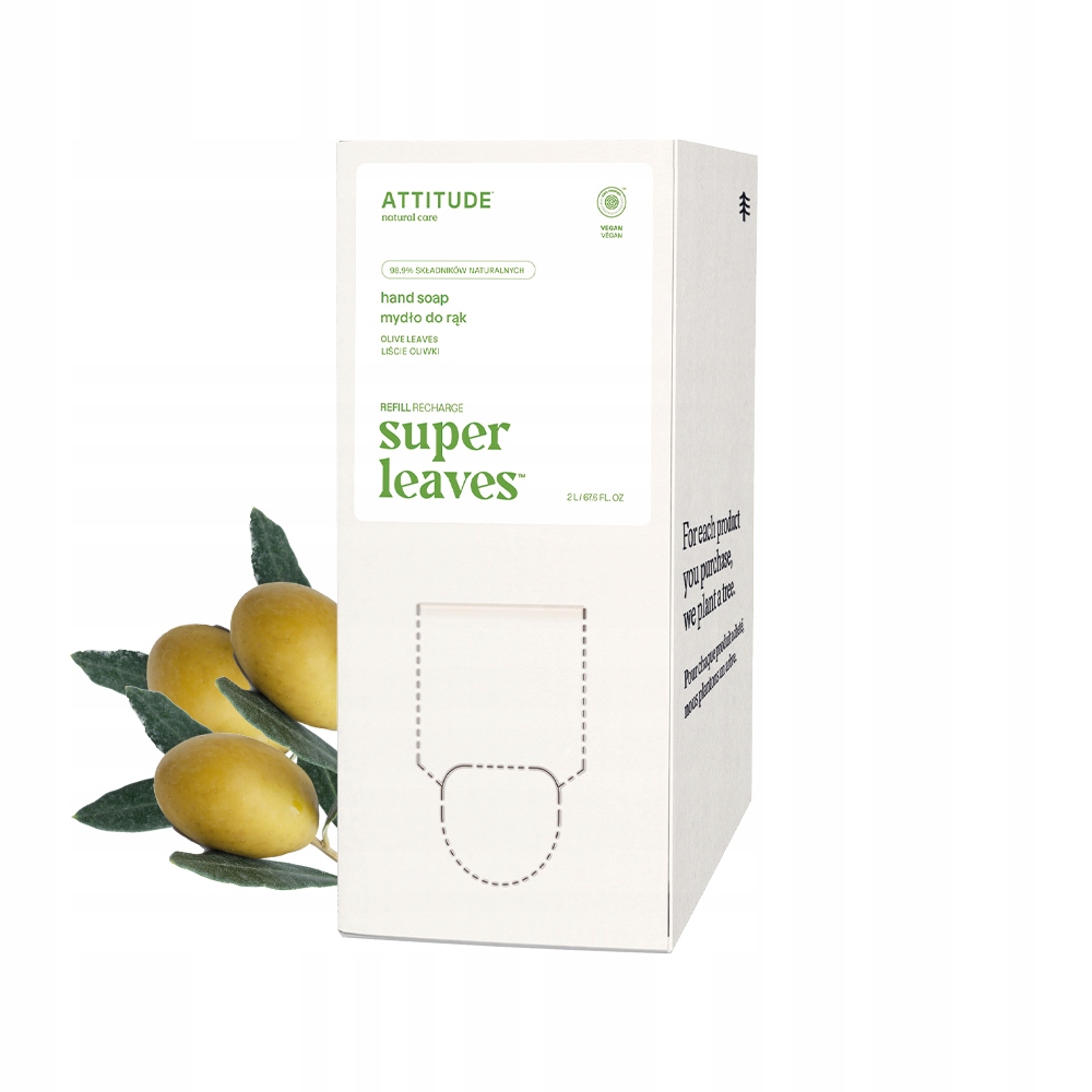 Levně Tekuté mýdlo na ruce Náhradní náplň 2 l Velké balení Olivy Doplněk Attitude