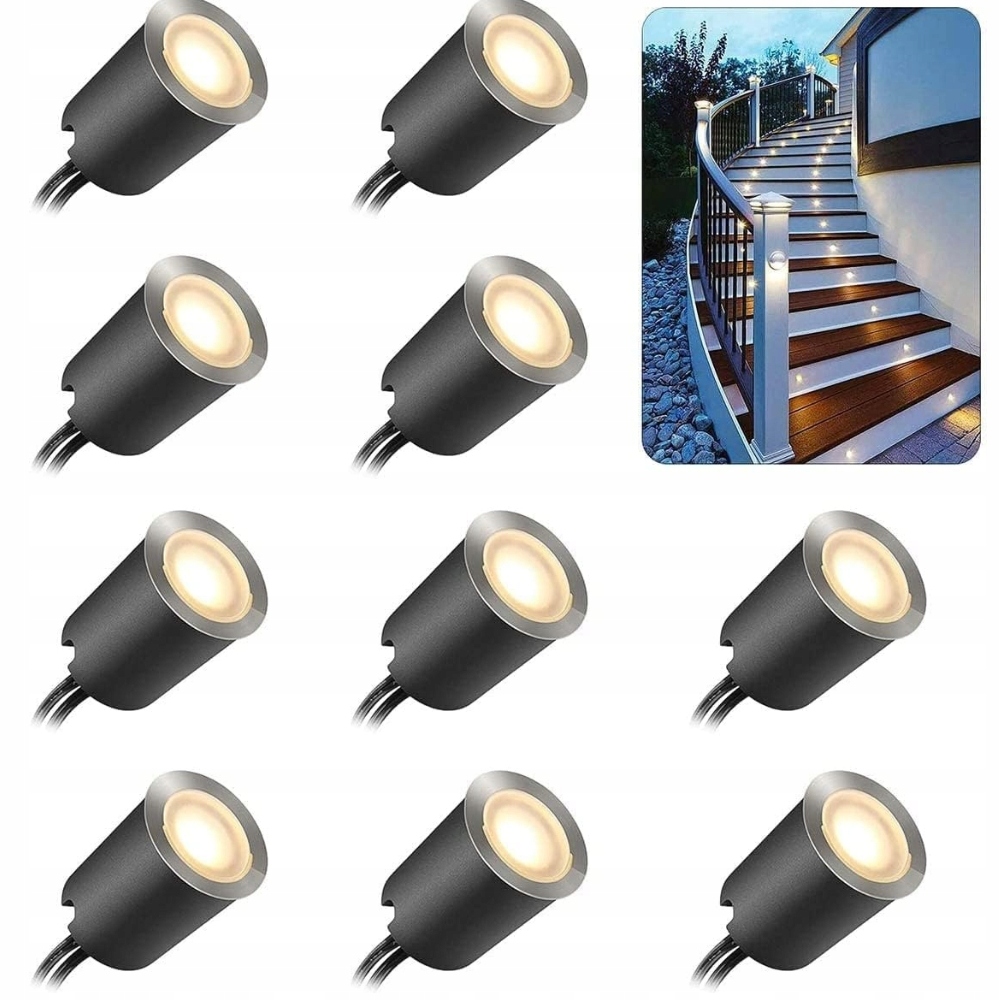 Smy Lighting Sada 10 terasových Led světel Ø32 mm Teplá bílá IP67