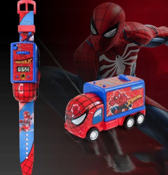 ZEGAREK Z PROJEKTOREM DZIECIĘCY AVENGERS SAMOCHÓD Funkcje Budzik Datownik Stoper Timer