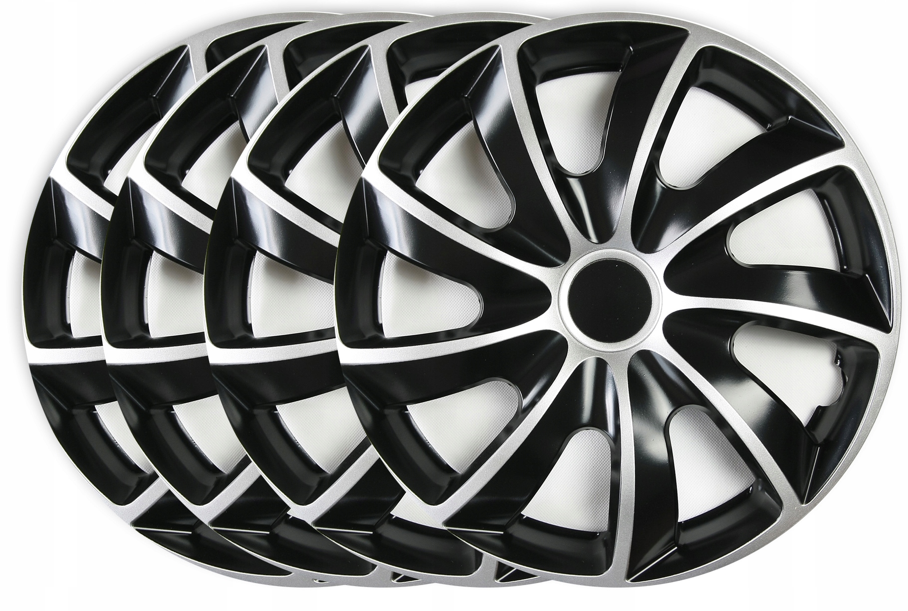 Poklice do auta 15 palců Quad Bicolor univerzální dekle na kola ráfků