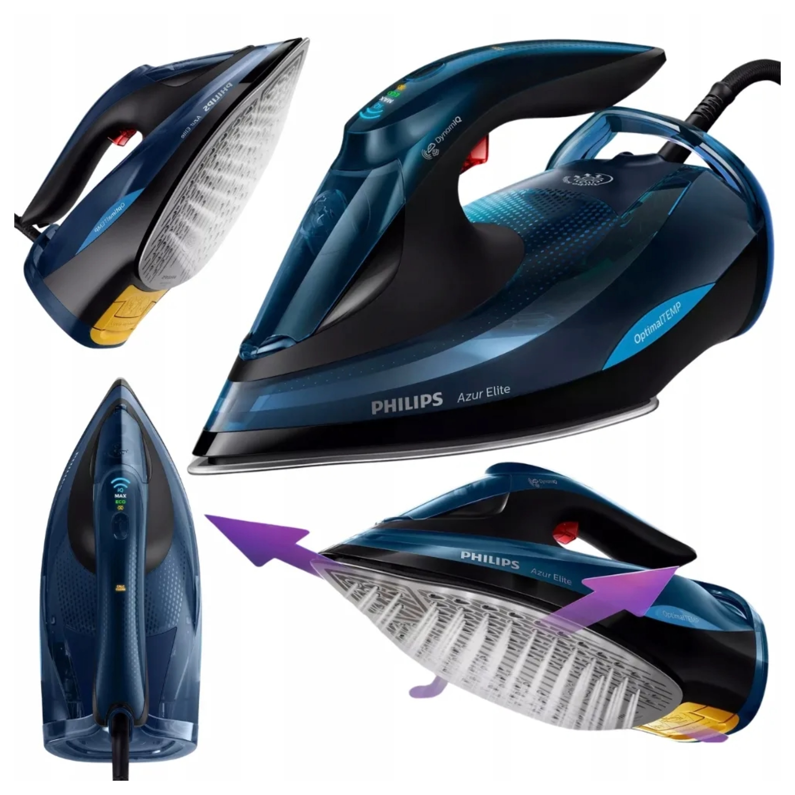 ŻELAZKO PAROWE PHILIPS AZUR ELITE STEAM GLIDE TRYB DYNAMIQ 250G/MIN 3000 W