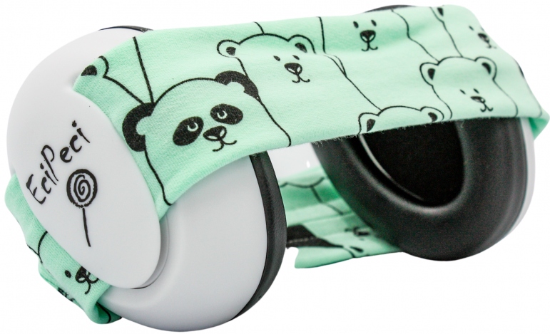 Słuchawki Wygłuszające Ochronne Dla Dzieci Ecipeci Panda Miętowe