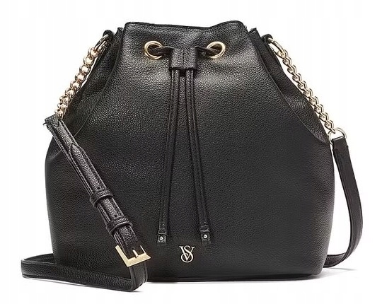 Stahovací kabelka typu bucket Victoria's Secret Crossbody černá